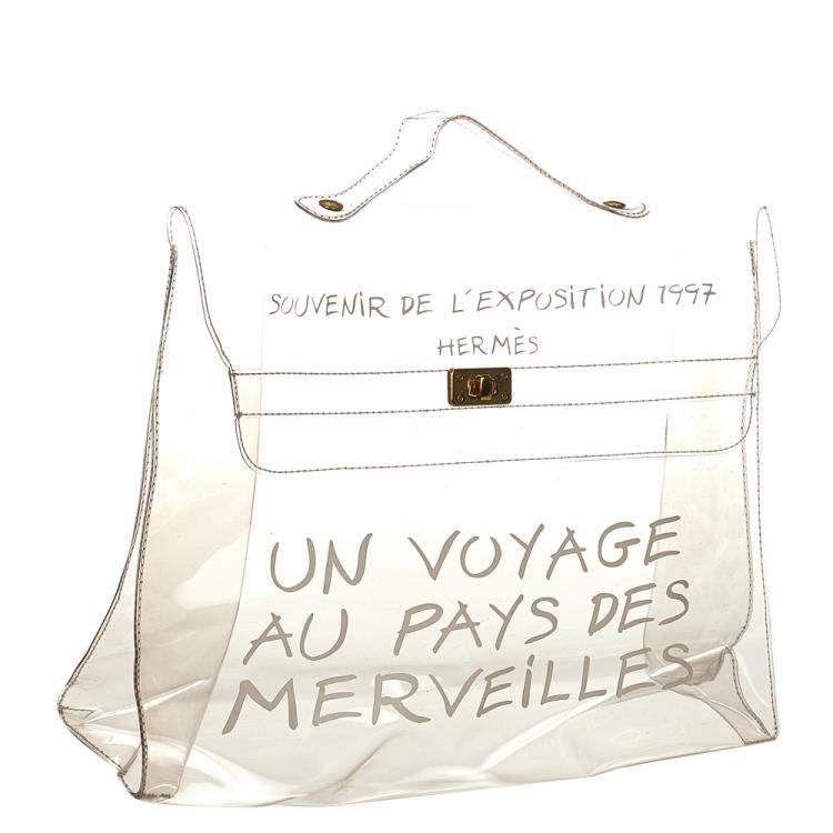 Pre Owned Hermes White Vinyl Kelly Tote Bag