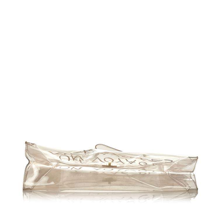 Pre Owned Hermes White Vinyl Kelly Tote Bag