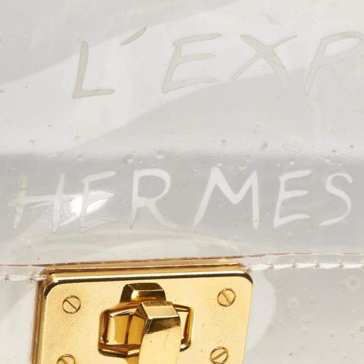 Pre Owned Hermes White Vinyl Kelly Tote Bag