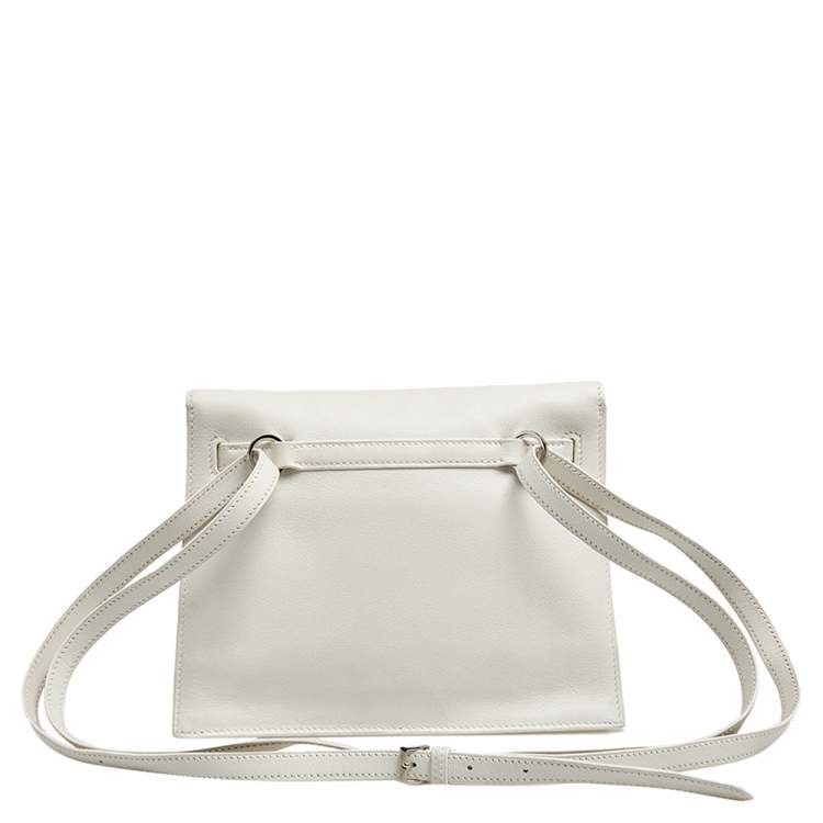 Pre Owned Hermes Blanc Evercolor Leather Kelly Danse Palladium Plated Bag