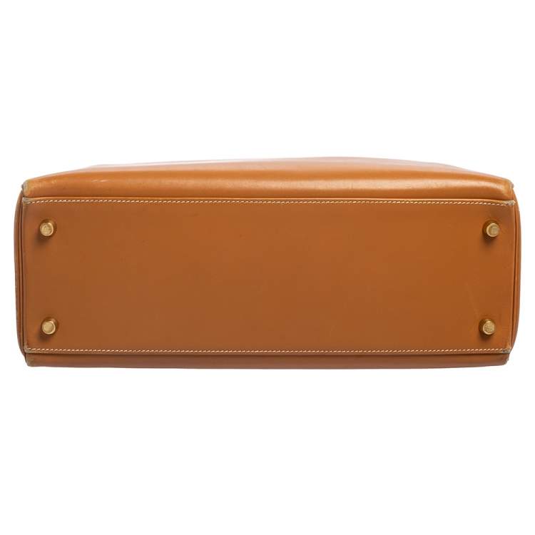 Pre Owned Hermes Natural Sable Vache Leather Gold Plated Kelly Retourne 32 Bag