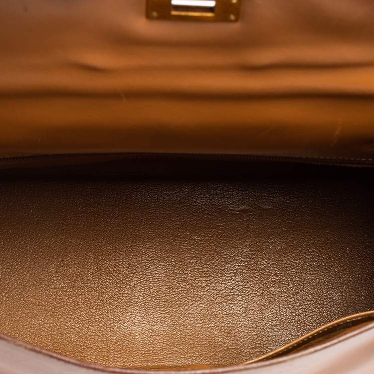 Pre Owned Hermes Natural Sable Vache Leather Gold Plated Kelly Retourne 32 Bag