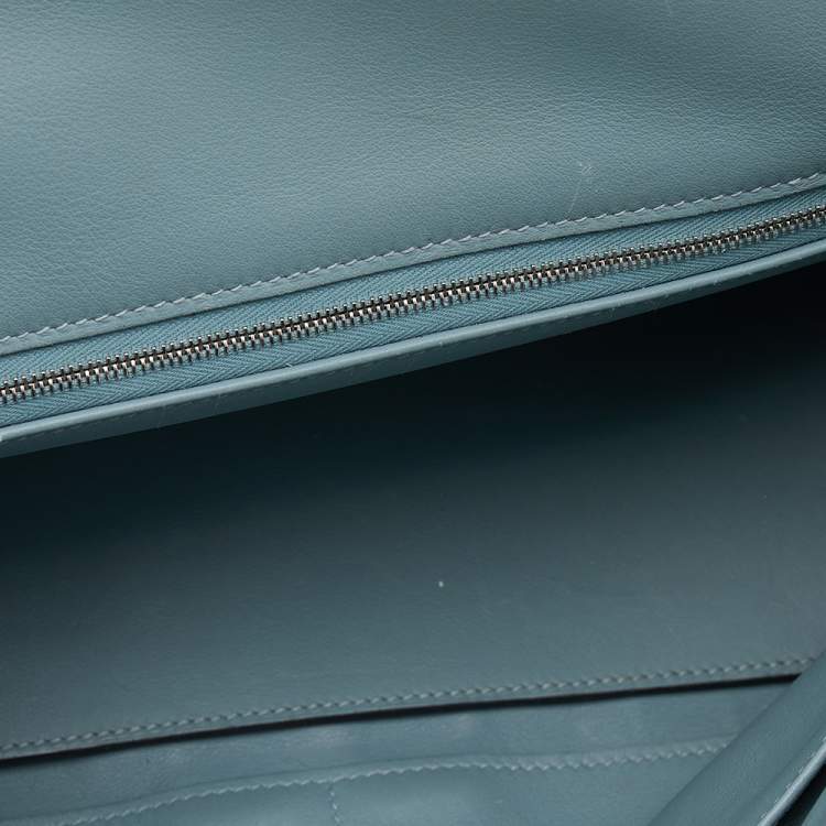 مملوكة مسبقًا Hermes Ciel Swift Leather Palladium Plated Kelly Lakis 32 Bag