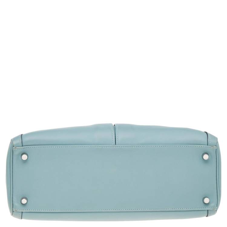 مملوكة مسبقًا Hermes Ciel Swift Leather Palladium Plated Kelly Lakis 32 Bag