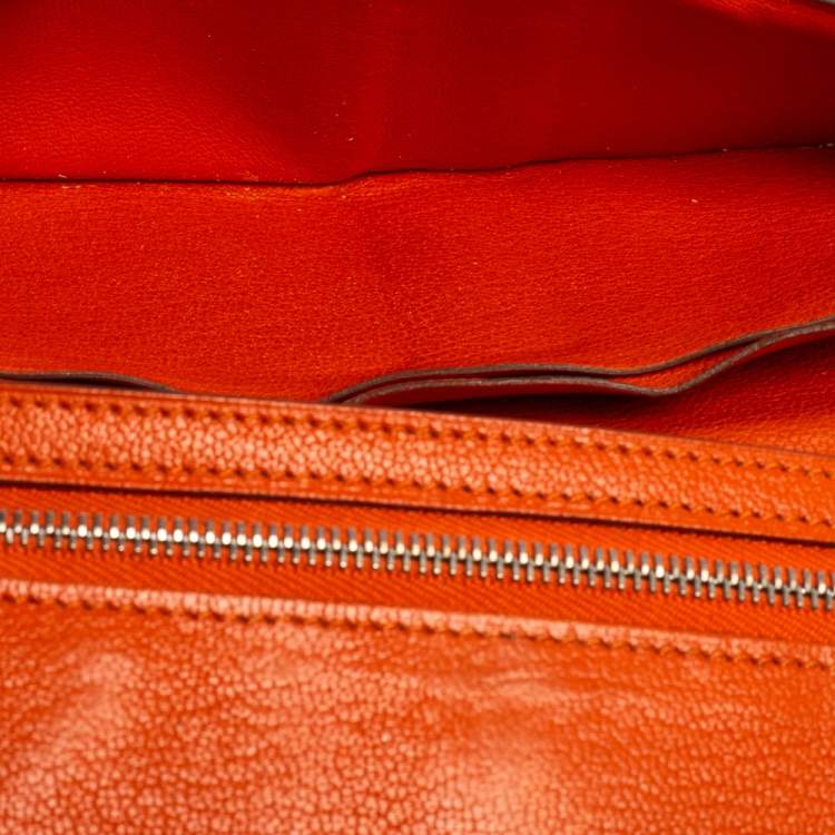 Pre Owned Hermés Feu Mysore Leather Bearn Gusset Wallet