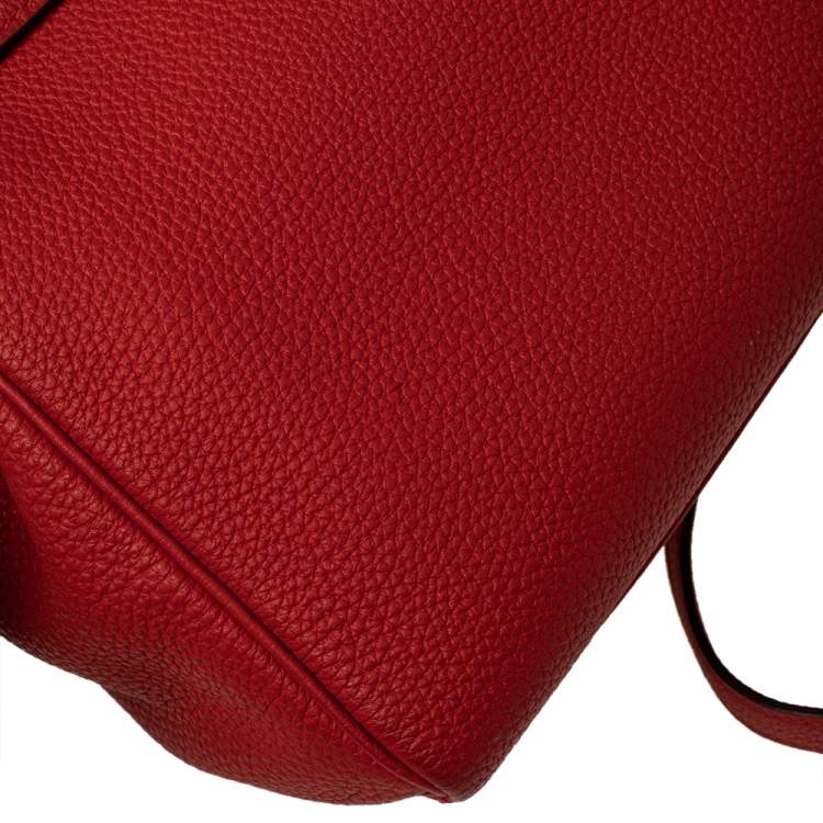 Pre Owned Hermes Rouge Piment Togo Leather Gold Plated Kelly Retourne 28 Bag
