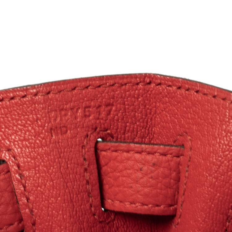 Pre Owned Hermes Rouge Piment Togo Leather Gold Plated Kelly Retourne 28 Bag