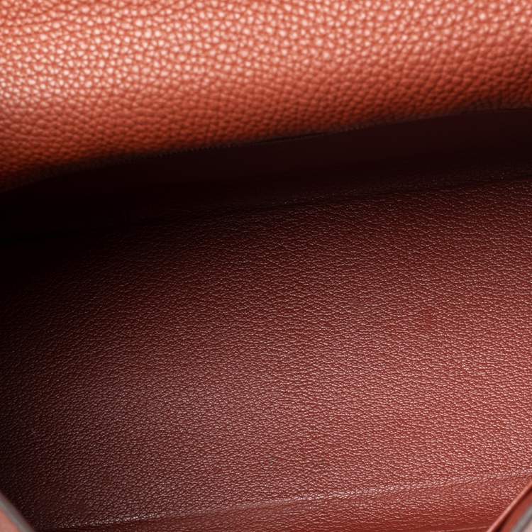 Pre Owned Hermes Brique Togo Leather Gold Plated Kelly Retourne 32 Bag