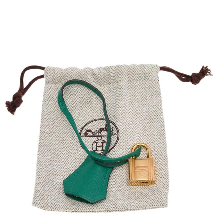 Pre Owned Hermès Vert Vertigo Evercolor Leather Gold Finished Birkin 30 Bag