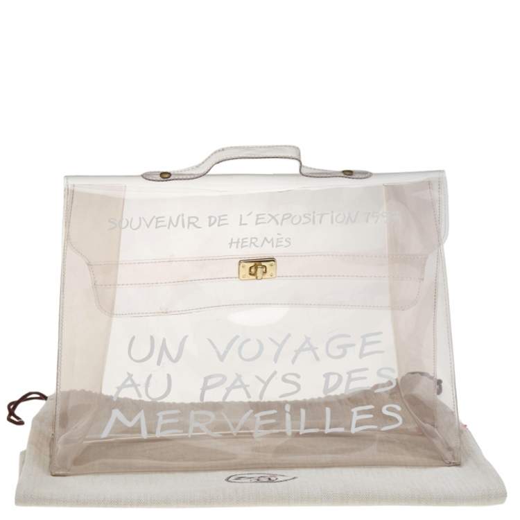 مملوكة مسبقًا Hermes Clear Vinyl Vintage Souvenir Kelly Bag