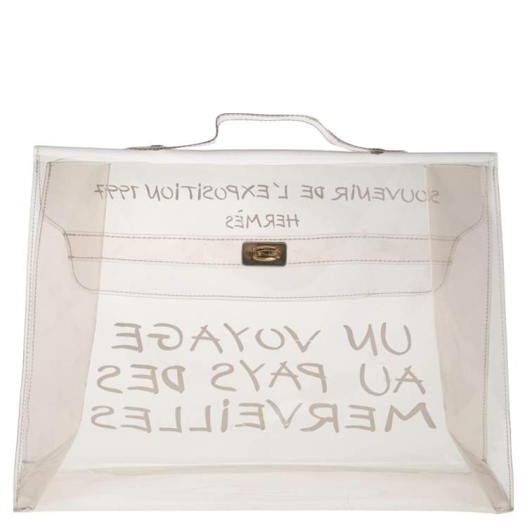 مملوكة مسبقًا Hermes Clear Vinyl Vintage Souvenir Kelly Bag