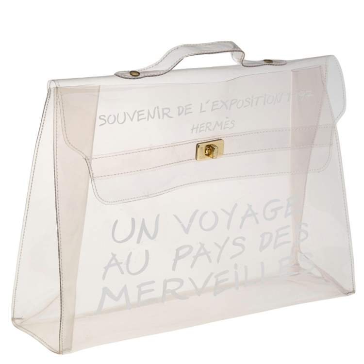 مملوكة مسبقًا Hermes Clear Vinyl Vintage Souvenir Kelly Bag