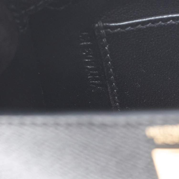 Pre Owned Hermes Noir Epsom Leather Gold Hardware Mini II Kelly Bag