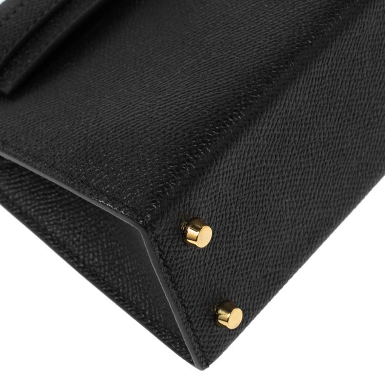Pre Owned Hermes Noir Epsom Leather Gold Hardware Mini II Kelly Bag
