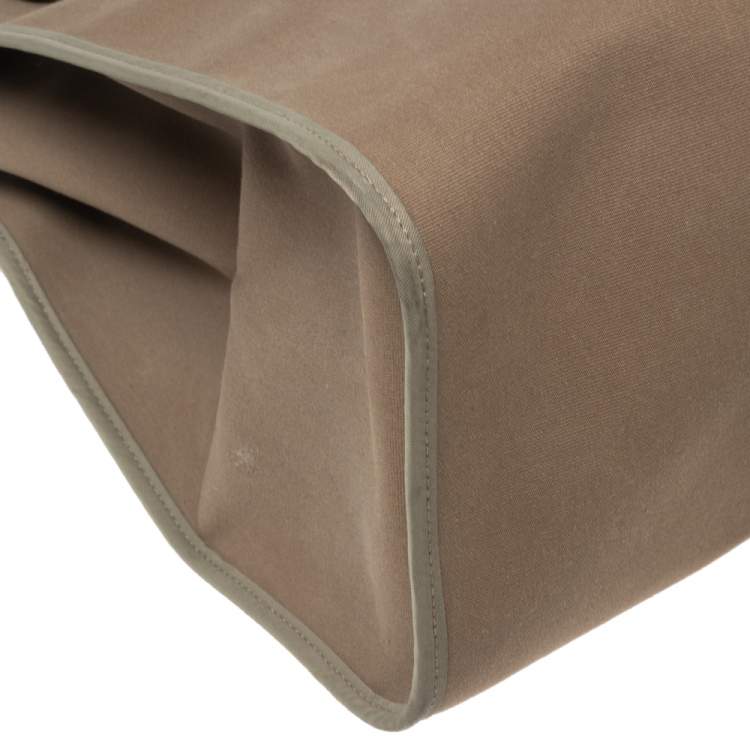 Pre Owned Hermés Ebene/Taupe Canvas and Leather Herbag Zip 39 Bag