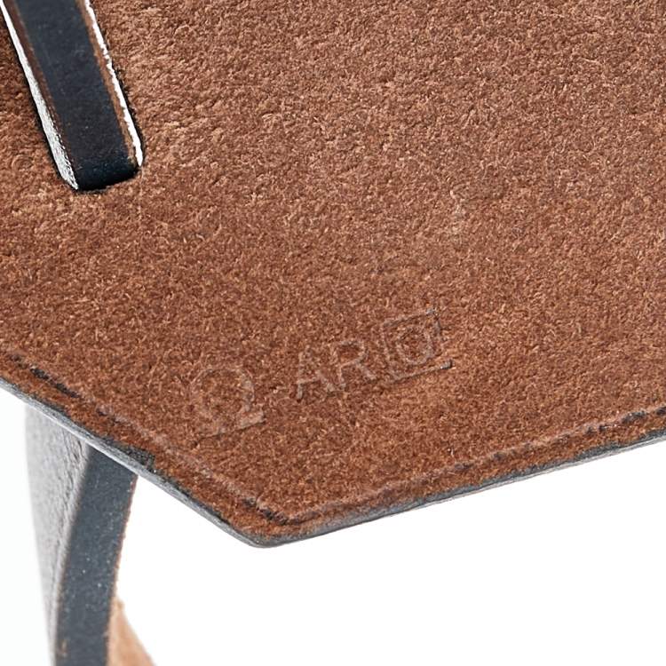 Pre Owned Hermes Etoupe/Ebene Canvas and Leather Herbag Zip 31 Bag
