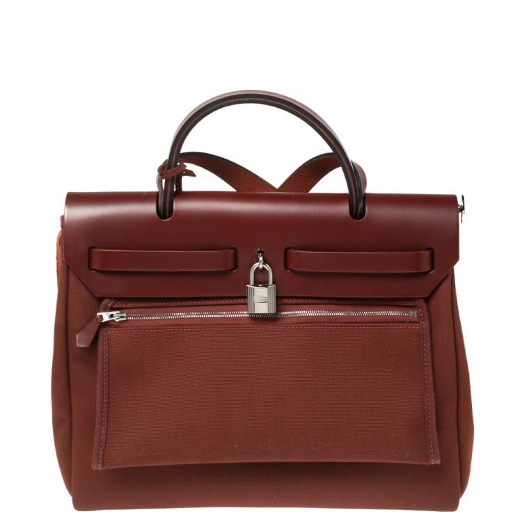 Pre Owned Hermes Rogue H Canvas and Leather Herbag Zip PM Bag
