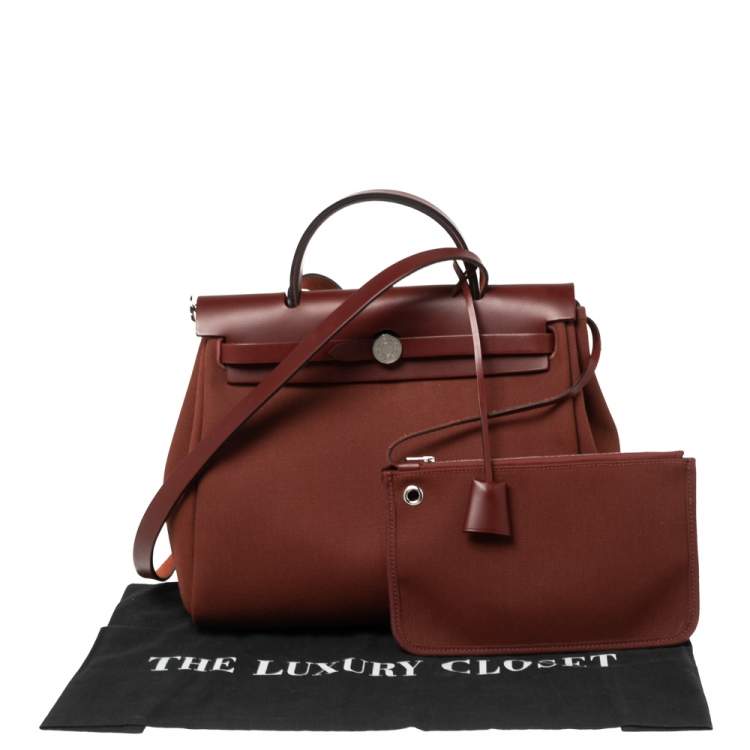 Pre Owned Hermes Rogue H Canvas and Leather Herbag Zip PM Bag