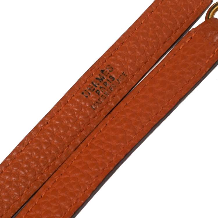 Pre Owned Hermes Orange Togo Leather Gold Plated Kelly Retourne 35 Bag