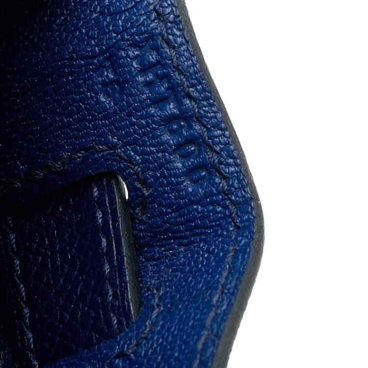 Pre Owned Hermes Blue Saphir Epsom Leather Gold Hardware Kelly Sellier 28 Bag