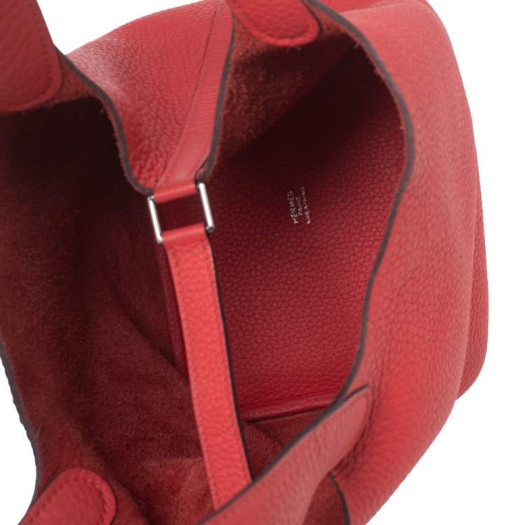 Pre Owned Hermes Rose Jaipur Clemence Leather Picotin Lock 18 Bag