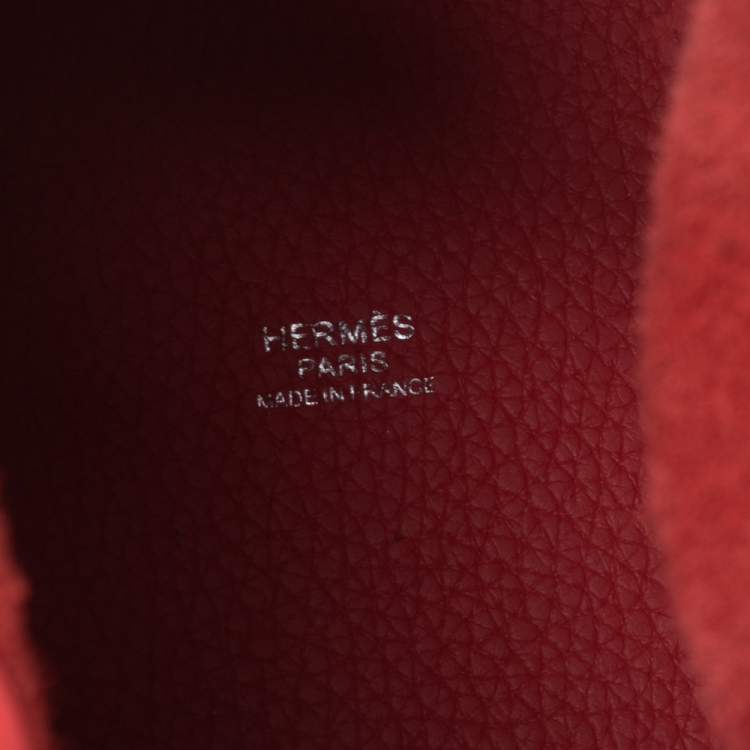 Pre Owned Hermes Rose Jaipur Clemence Leather Picotin Lock 18 Bag