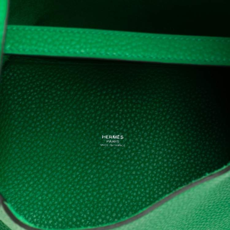 Pre Owned Hermes So Green Bambou Clemence Leather Picotin Lock 18 Bag