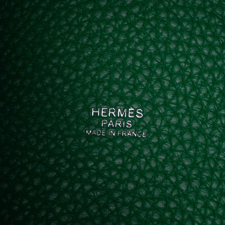 Pre Owned Hermes So Green Bambou Clemence Leather Picotin Lock 18 Bag