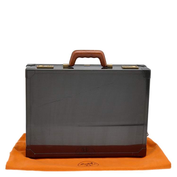 Pre Owned Hermes Naturel Carbon Fiber And Vache Leather Espace 42 Limited Edition Briefcase