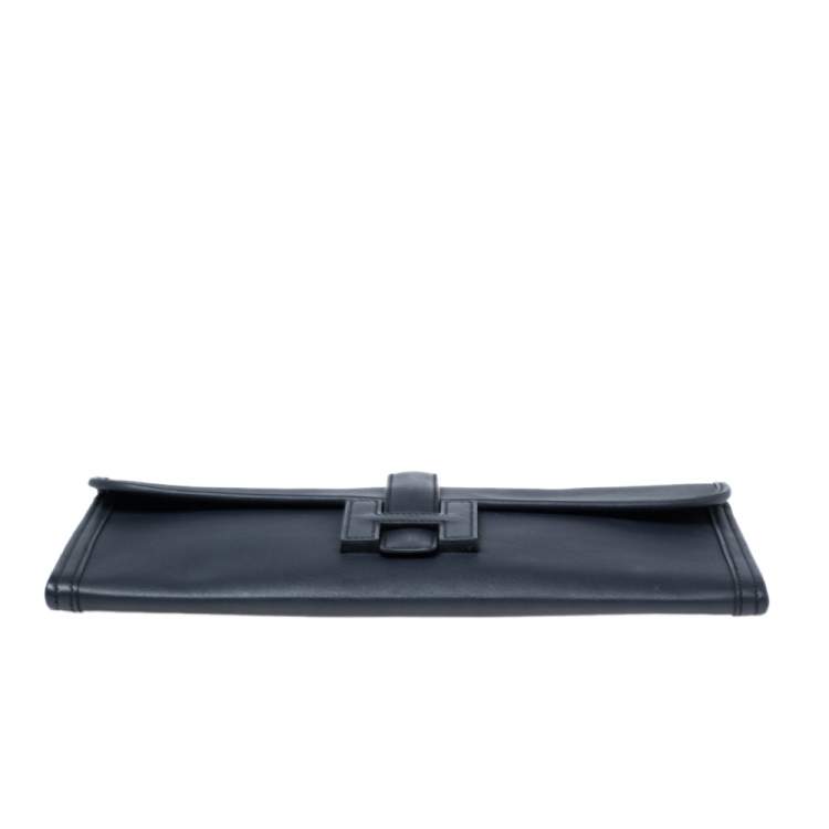 Pre Owned Hermès Bleu Indigo Swift Leather Elan Jige 29 Clutch