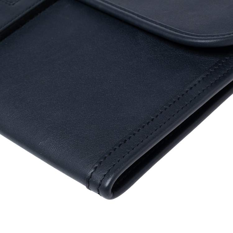 Pre Owned Hermès Bleu Indigo Swift Leather Elan Jige 29 Clutch