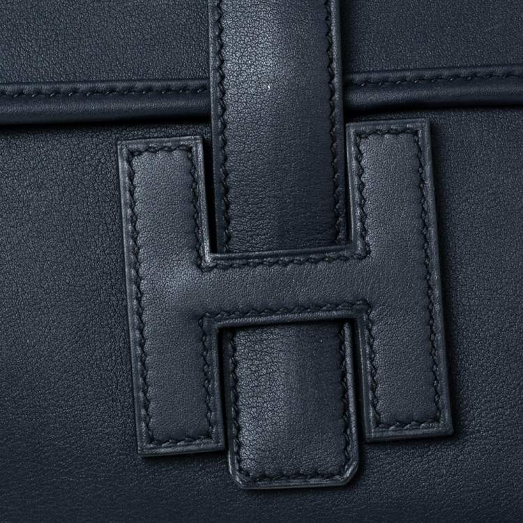 Pre Owned Hermès Bleu Indigo Swift Leather Elan Jige 29 Clutch