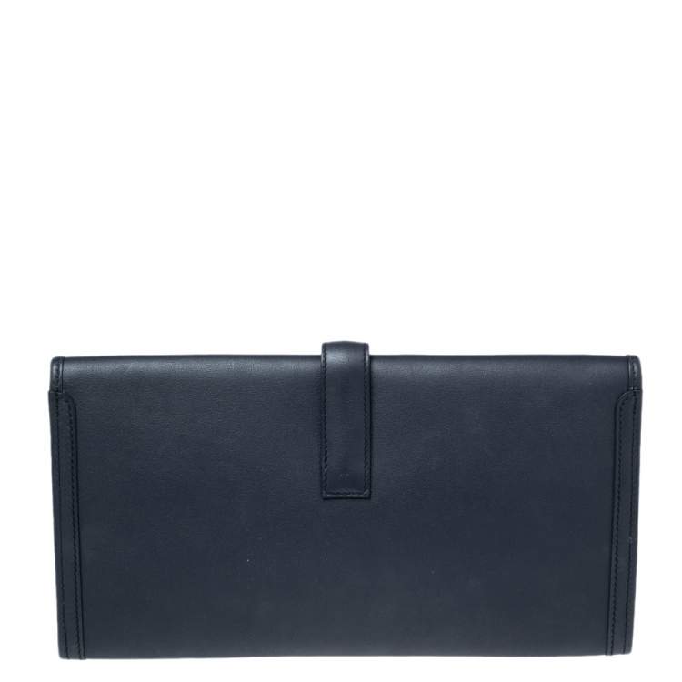 Pre Owned Hermès Bleu Indigo Swift Leather Elan Jige 29 Clutch