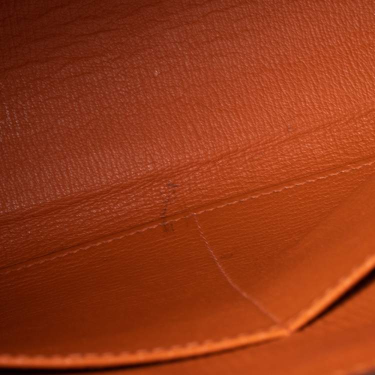 Pre Owned Hermes Orange Togo Leather Palladium Hardware Kelly Retourne 35 Bag