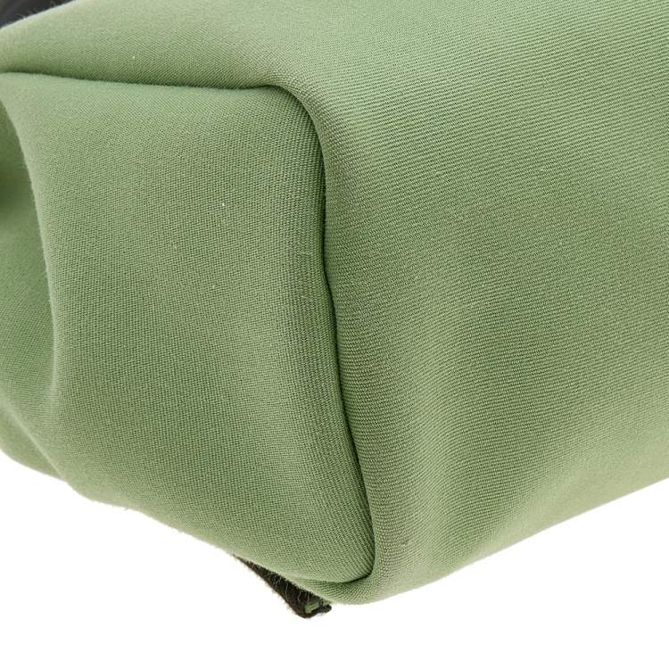 Pre Owned Hermes Vert Criquet/Kaki Canvas and Leather Herbag Zip 31 Bag