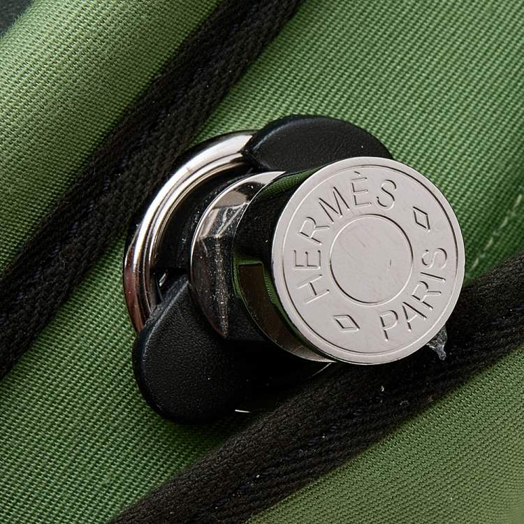 Pre Owned Hermes Vert Criquet/Kaki Canvas and Leather Herbag Zip 31 Bag