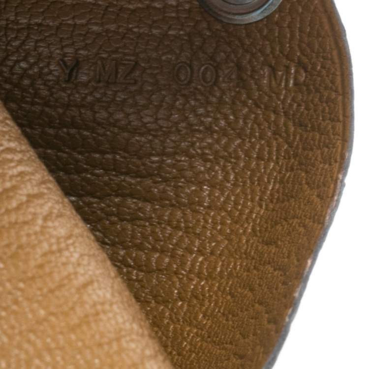 Pre Owned Hermes Celeste/Kraft Chevre Mysore Leather Calvi Verso Card Holder