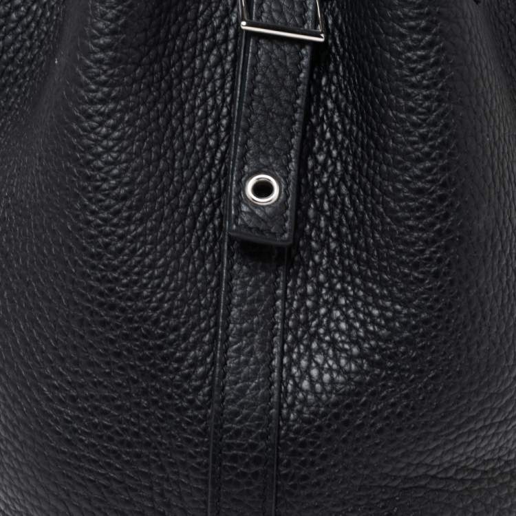 Pre Owned Hermes Black Clemence Leather Picotin Lock 18 Bag