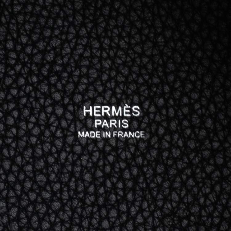 Pre Owned Hermes Black Clemence Leather Picotin Lock 18 Bag