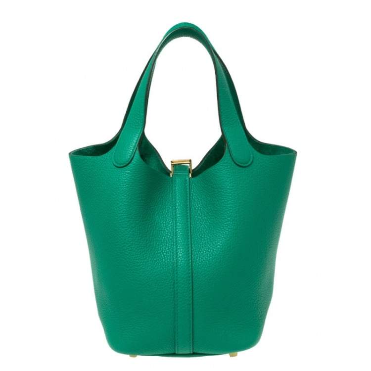 Pre Owned Hermès Menthe Togo Leather Picotin Lock 18 Bag