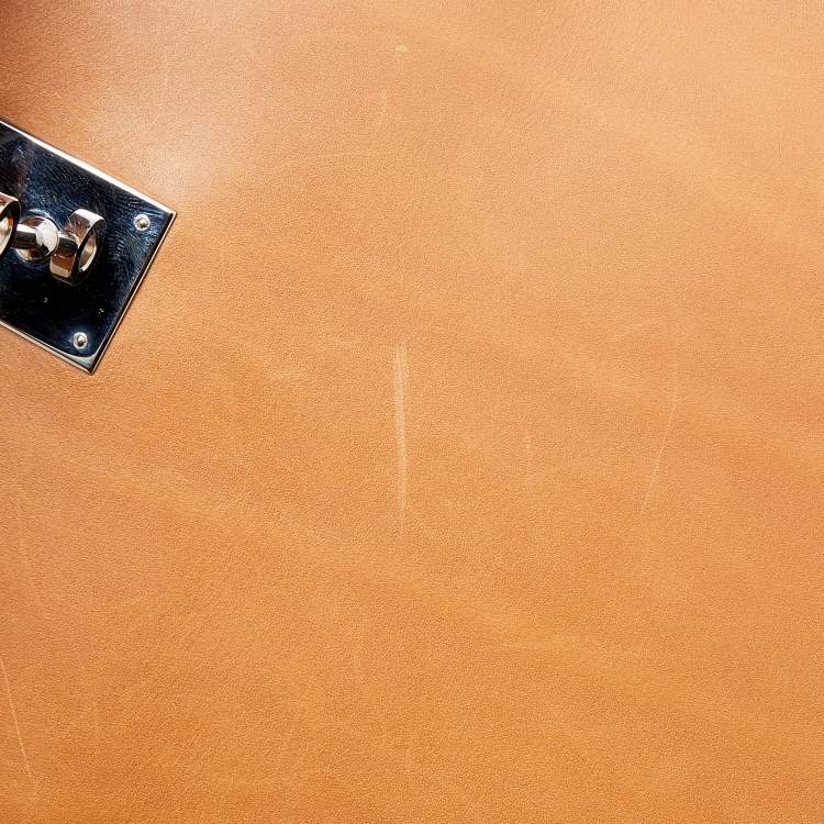 مملوكة مسبقًا Hermes Fauve Barenia Leather Palladium Plated Kelly Retourne 32 Bag