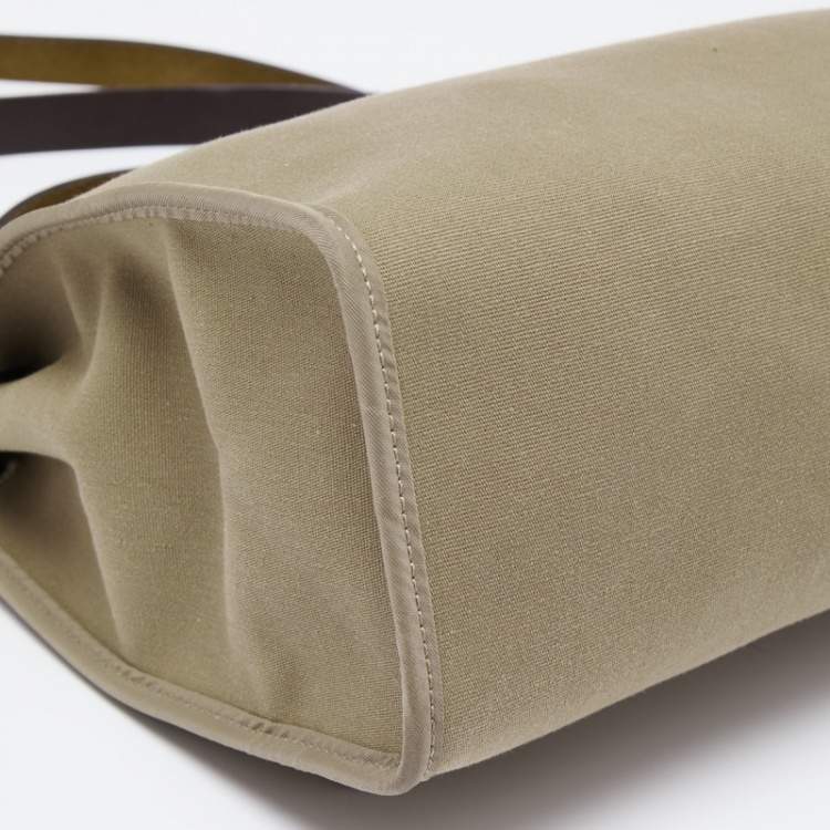 Pre Owned Hermès Ebene/Taupe Canvas and Leather Herbag Zip 39 Bag