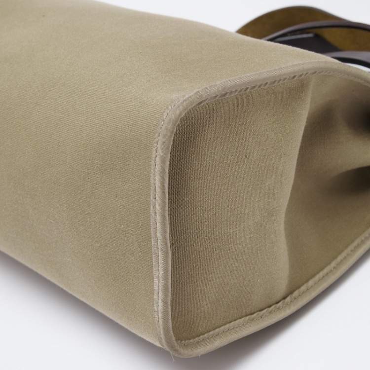 Pre Owned Hermès Ebene/Taupe Canvas and Leather Herbag Zip 39 Bag
