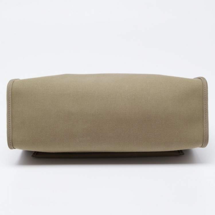 Pre Owned Hermès Ebene/Taupe Canvas and Leather Herbag Zip 39 Bag