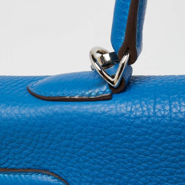 Pre Owned Hermes Mykonos Togo Leather Palladium Finish Kelly Retourne 35 Bag