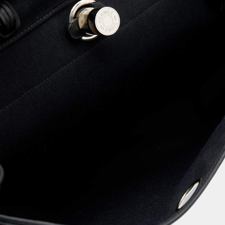 مملوكة مسبقًا Hermes Noir Toil And Vache Hunter Leather Herbag Zip 39 Bag