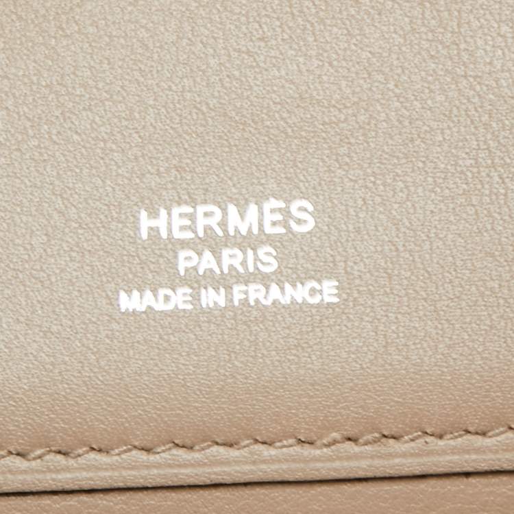 Pre Owned Hermes Gris Asphalt Swift Leather Kelly Cut Clutch