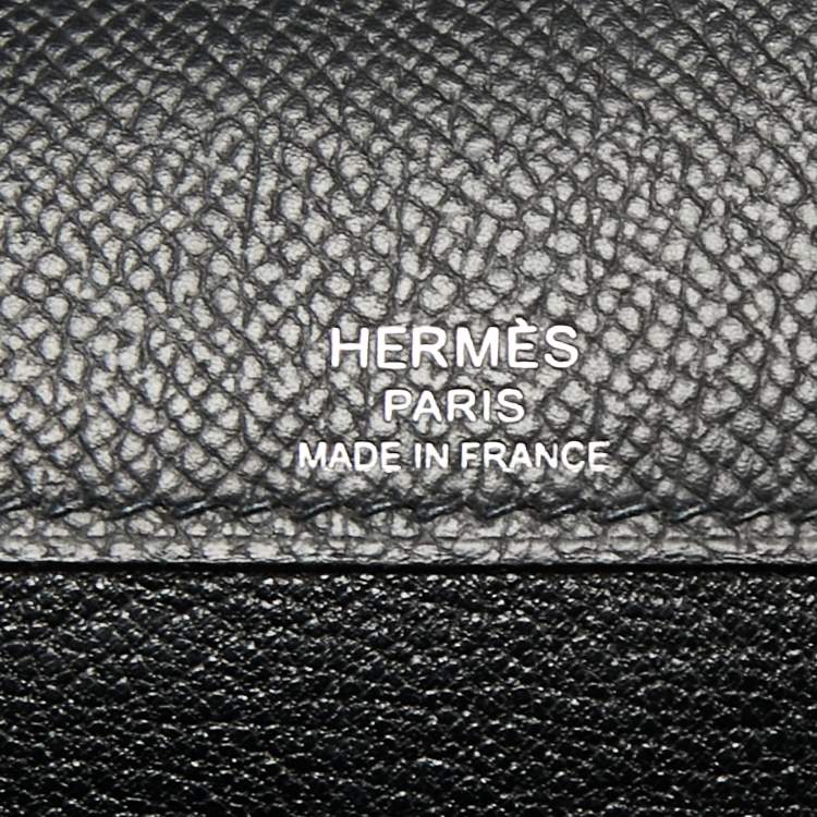 Pre Owned Hermes Black Epsom Leather Kelly Depeches 25 Pouch
