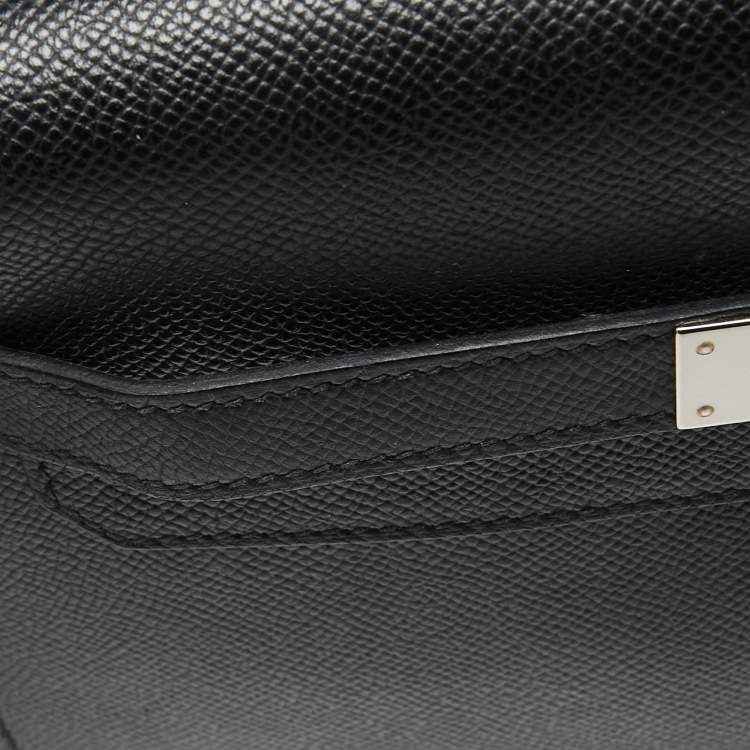 Pre Owned Hermes Black Epsom Leather Kelly Depeches 25 Pouch