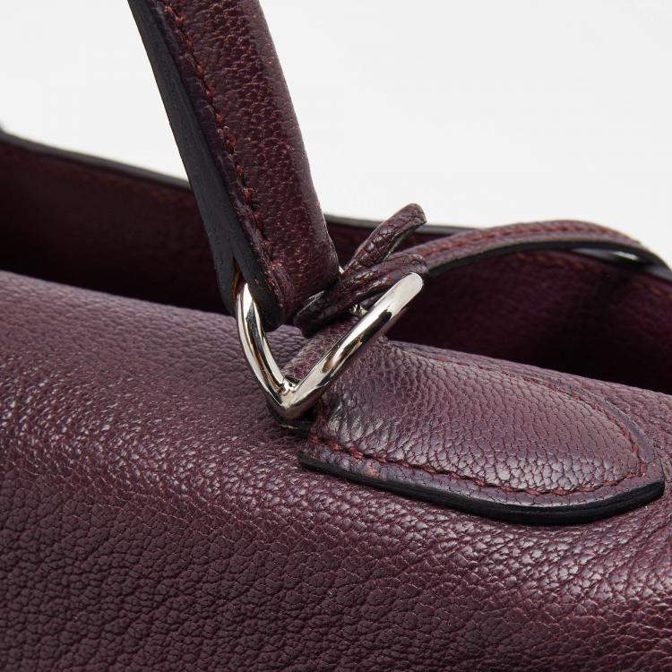 Pre Owned Hermes Violet Chevre de Coromandel Leather Palladium Plated Kelly 32 Bag